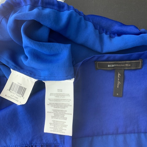 BCBGMaxAzria/Blue Sapphire Oversized Tie Waist Top - Picture 6 of 8